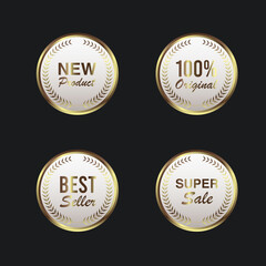 Premium commercials golden badge collection, vector illustration