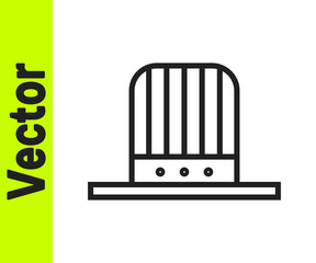 Black line Patriotic American top hat icon isolated on white background. Uncle Sam hat. American hat independence day. Vector Illustration.