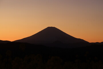 Fototapeta na wymiar Mt fuji and sunset in the park ,japan,kanagawa