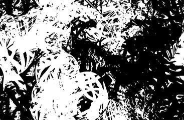 Grunge background black and white. Texture of chips, cracks, scratches, scuffs, dust, dirt. Dark monochrome surface. Old vintage vector pattern