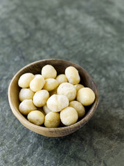 Macadamia nuts in bowl