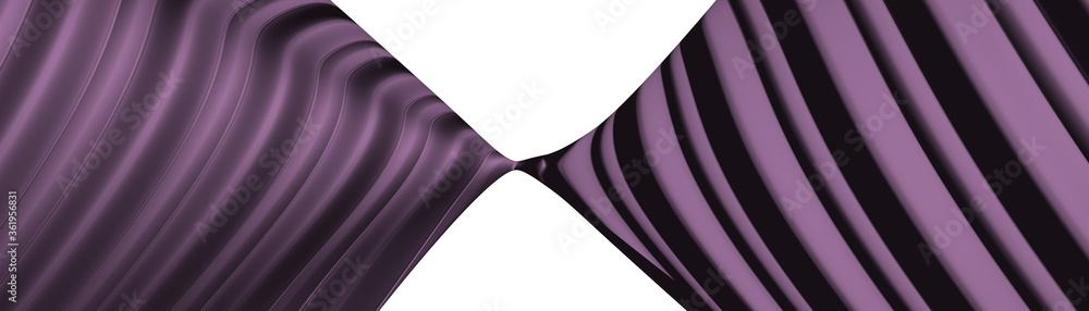 Poster ultra wide image made of plum monochromic 3d curved abstract background image made of plain spotted 