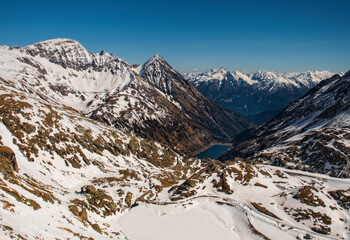 Ice lake at Molltaler Gletscher, High Tauern, Austria, april 2016