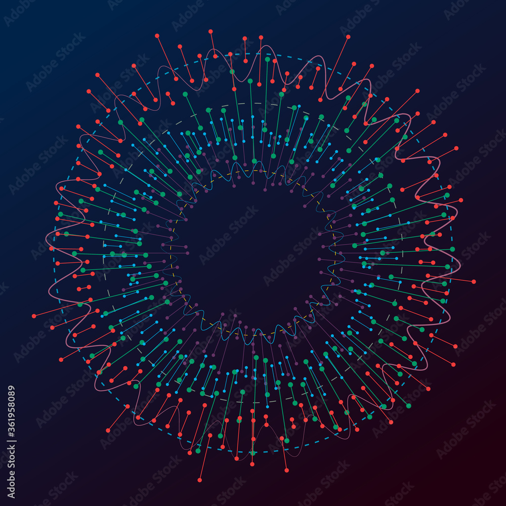 Poster big data concept with circles and lines