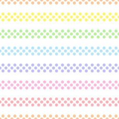 Rainbow seamless horizontal striped pattern, vector illustration. Seamless pattern with pastel colorful lines from dots. Kids pastel rainbow geometric background