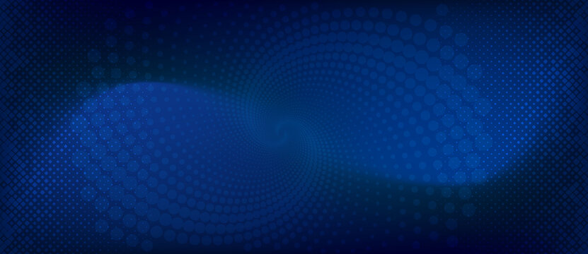 abstract blue background with dots halftone circle