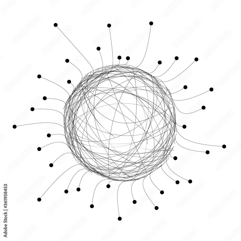 Poster tangled tangle with many ends