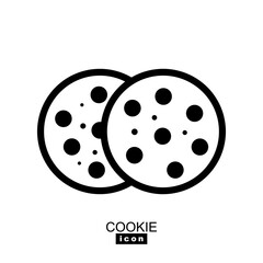 Simple Cookie Icon, Biscuit Symbol Vector Illustration