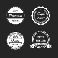 Collection of vintage retro premium quality badges and labels