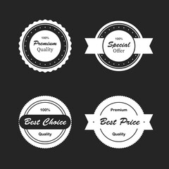 Collection of vintage retro premium quality badges and labels