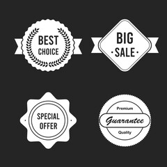 Collection of vintage retro premium quality badges and labels