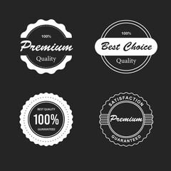 Collection of vintage retro premium quality badges and labels