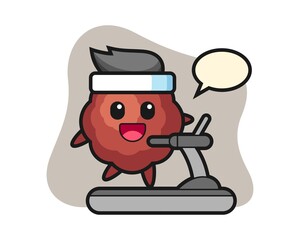 cartoon walking on the treadmill