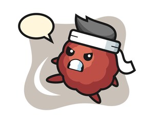 Meatball cartoon doing a karate kick