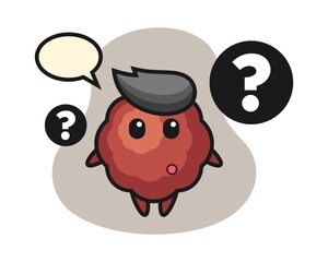 Meatball cartoon with the question mark