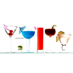Side view of cocktail varieties