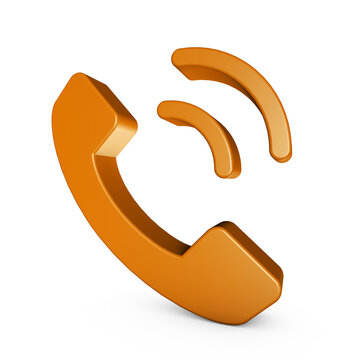 Telefon Kontakt Symbol in orange 3D Render