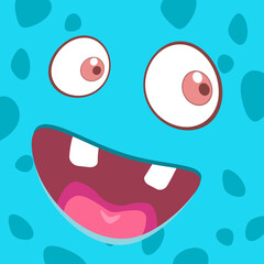 Obraz premium The face of a cheerful cartoon monster. Vector illustration