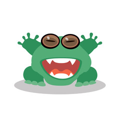 Cartoon monster on white background. Vector illustration