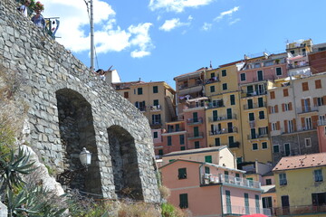 MANAROLA, ITALY – AUGUST 20, 2013: A view of Manarola, one of the Five Villages, in the Region of Liguria, Italy