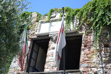 GENOA, ITALY – AUGUST 21, 2013: A view of the Christopher Columbus House, Genoa, Italy