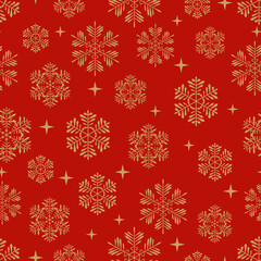 Naklejka na ściany i meble Snowflakes seamless pattern. Vector design for decoration, print, banner, web.