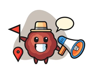Meatball cartoon as a tour guide