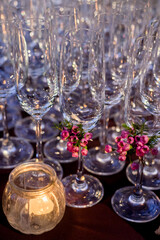 Champagne glasses in celebration