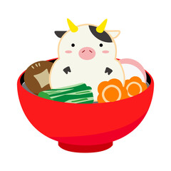 お雑煮と牛