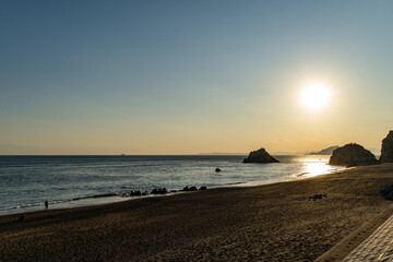 夕方の海岸