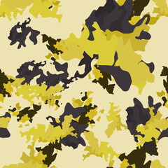Urban camouflage of various shades of yellow, beige and black colors