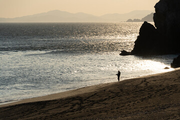 夕方の浜辺