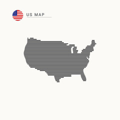 United states map vector art template.