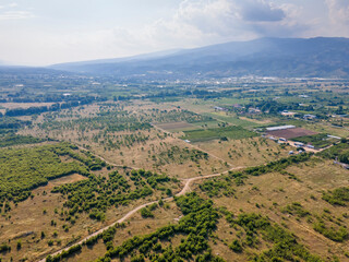 Fototapeta na wymiar Aerial view of Petrich valley, Bulgaria