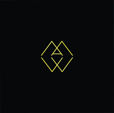 recommend clip art: Minimal elegant monogram art logo. Outstanding professional trendy awesome artistic MW WM initial based Alphabet icon logo. Premium Business logo gold color on black background