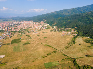 Fototapeta na wymiar Aerial view of Petrich valley, Bulgaria