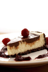 Marble cheesecake with raspberries
