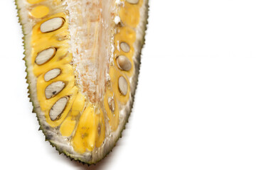 Jackfruit sliced ​​fruit on white background