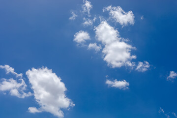 blue sky background with tiny clouds.