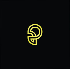 Minimal elegant monogram art logo. Outstanding professional trendy awesome artistic P PP AP PA initial based Alphabet icon logo. Premium Business logo gold color on black background