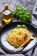 pasta with fish sauce on a plate