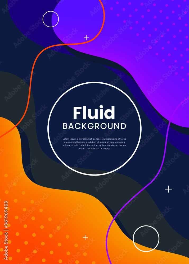 Poster abstract fluid 3d background with liquid modern shapes . isolated vector elements