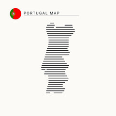 portugal map vector art template.