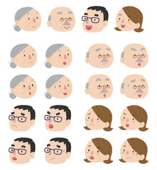 2世代　家族　表情　アイコンセット