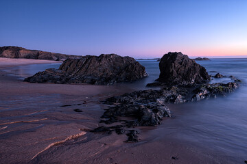 Landscape of a sunset in almograve beach, alentejo, portugal 5