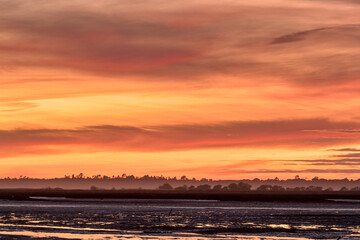 Fototapeta premium Sunset red sky landscape Portugal