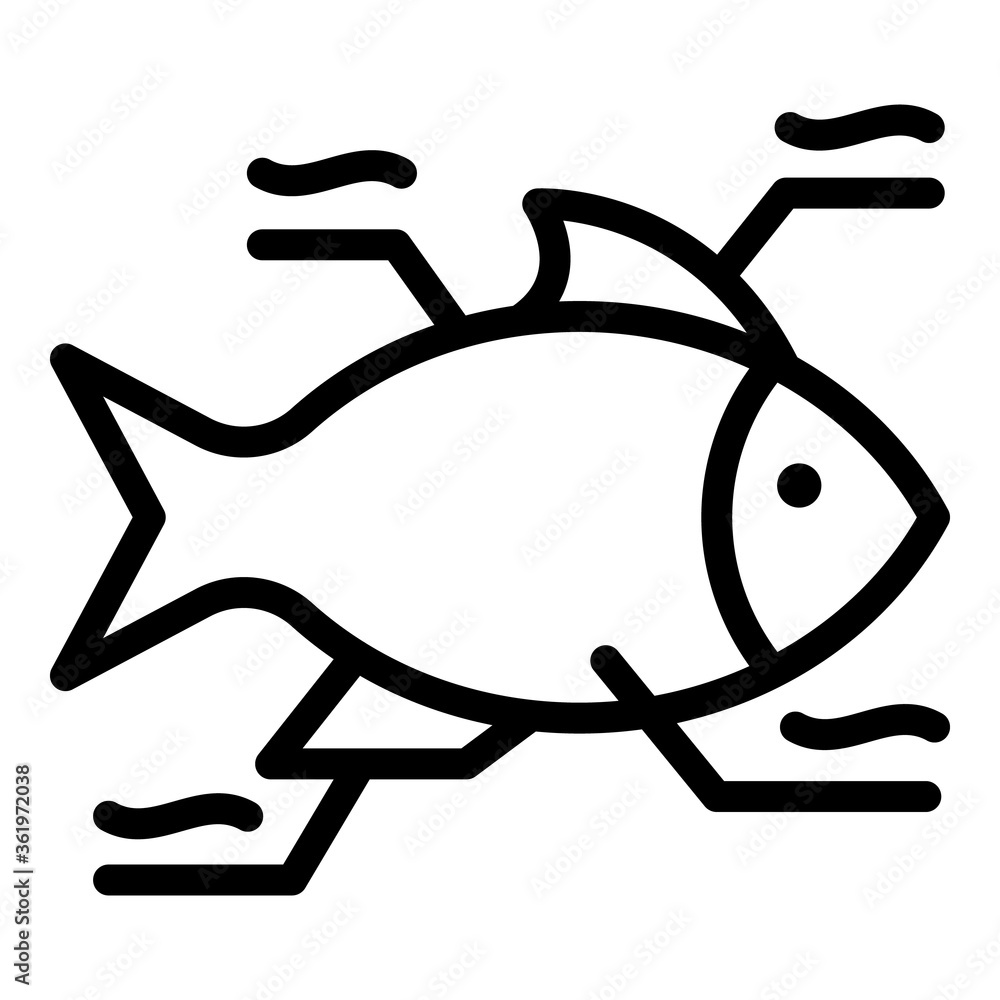Aufkleber ichthyology icon. outline ichthyology vector icon for web design isolated on white background