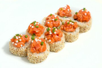 sushi with caviar