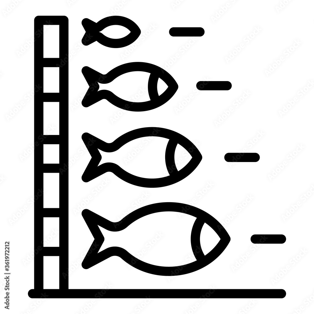 Aufkleber ichthyology measurement icon. outline ichthyology measurement vector icon for web design isolated on