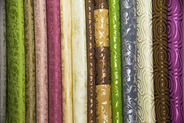 textile curtains for Windows in the range, many samples in the store